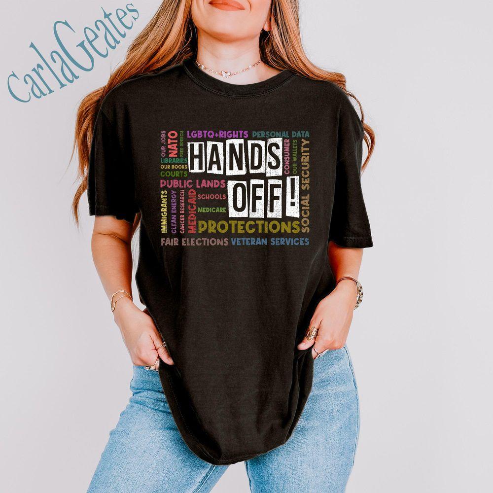 Hands Off Protest 2 Anti Trump Elon Musk Shirt
